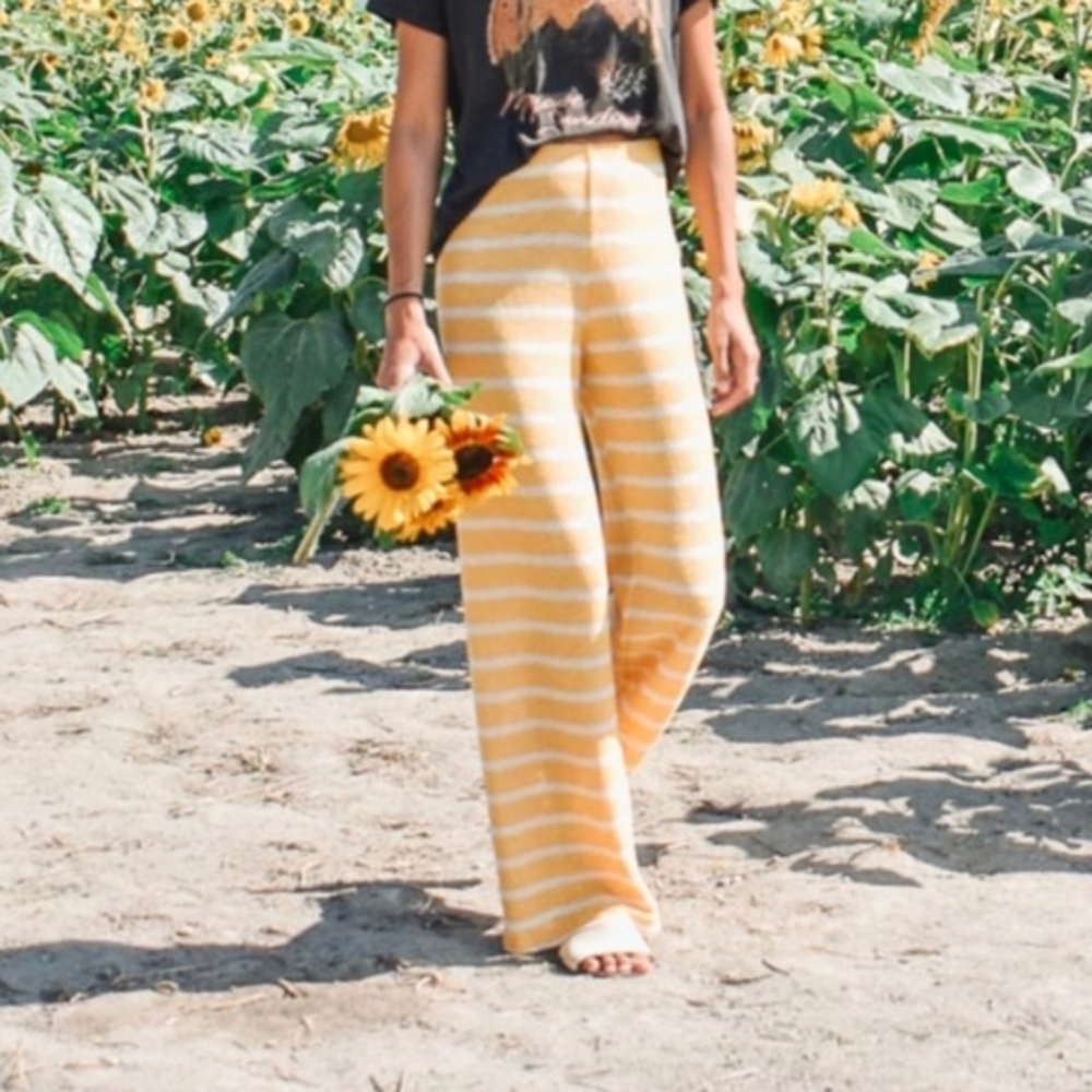 Zara Knit Wide Leg Pant Small